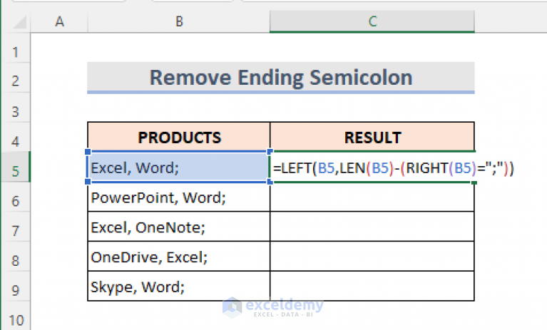 How To Remove Semicolon In Excel 4 Methods Exceldemy 7956