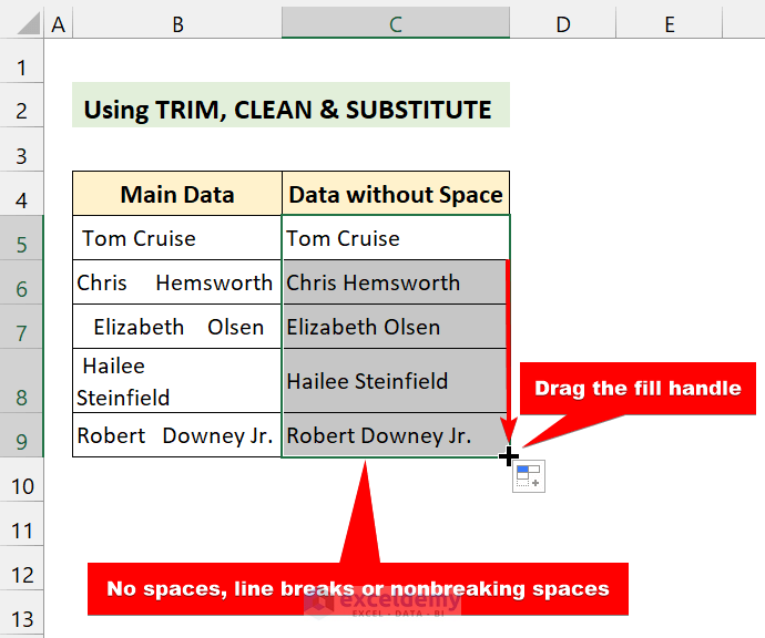 How To Remove Space Before Text In Excel 4 Methods ExcelDemy