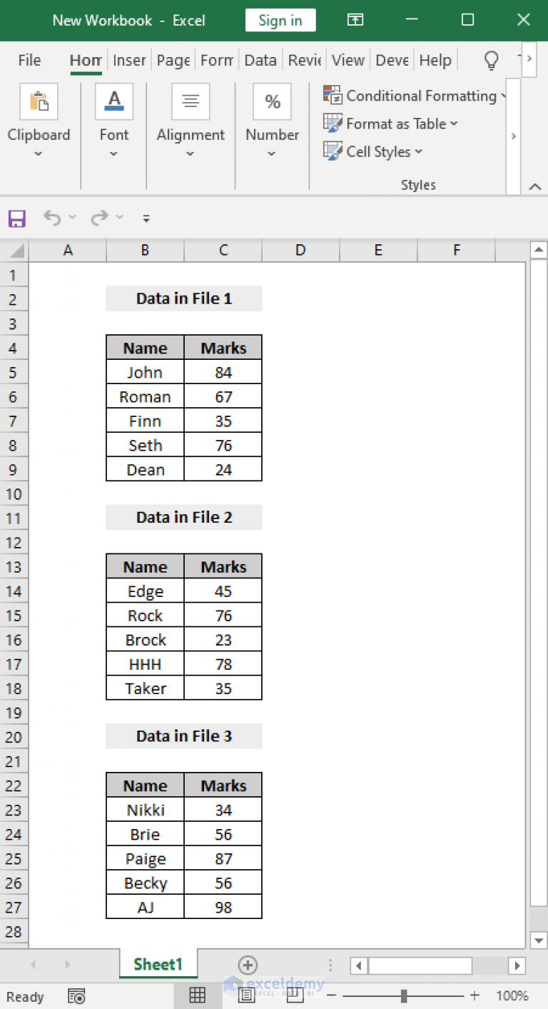 How To Merge Multiple Excel Files Into One Sheet By Vba 3 Criteria 2346