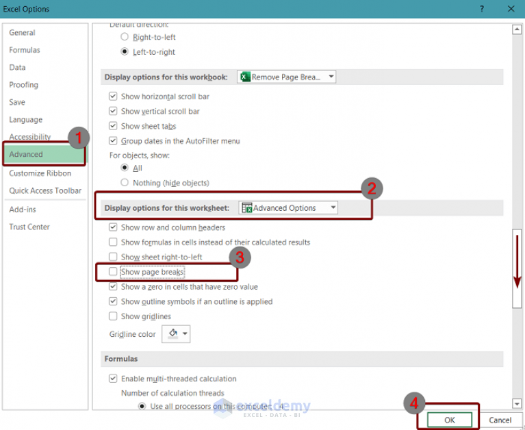 How to Remove the Page Break Lines in Excel (3 Ways) - ExcelDemy