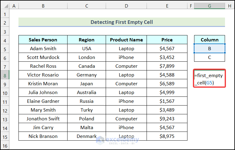 How To Find In Column Using VBA In Excel 7 Easy Ways 