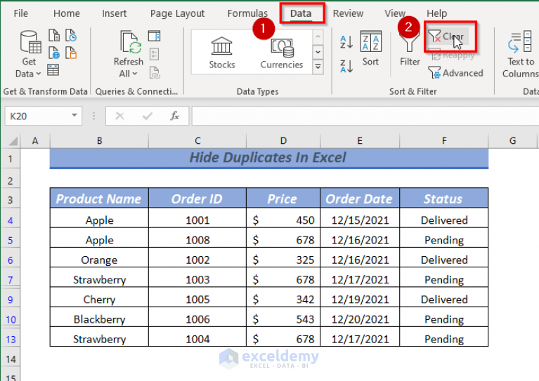 how-to-hide-duplicates-in-excel-4-ways-exceldemy