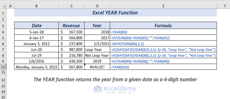 How To Use Month And Year Function In Excel