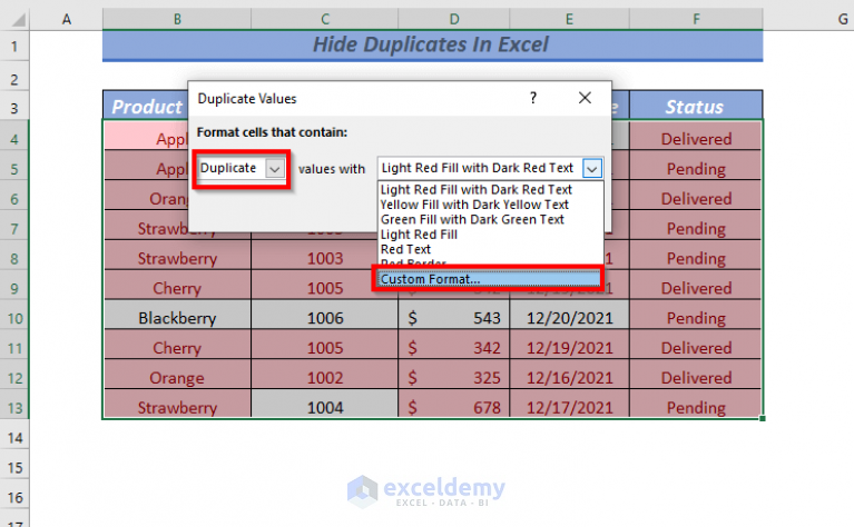 how-to-hide-duplicates-in-excel-4-ways-exceldemy