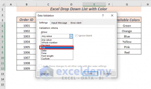 4. Excel Drop Down List With Color 300x178 