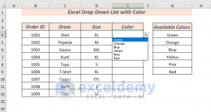 7. Excel Drop Down List With Color 300x159 