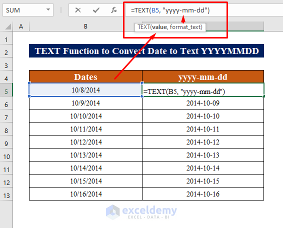 How To Convert Date To Text YYYYMMDD 3 Quick Ways ExcelDemy