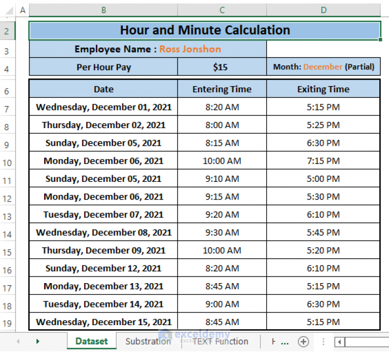 How to Calculate Hours and Minutes for Payroll Excel (7 Easy Ways)