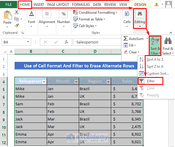 How To Delete Alternate Rows In Excel 5 Quick Ways Exceldemy 3129