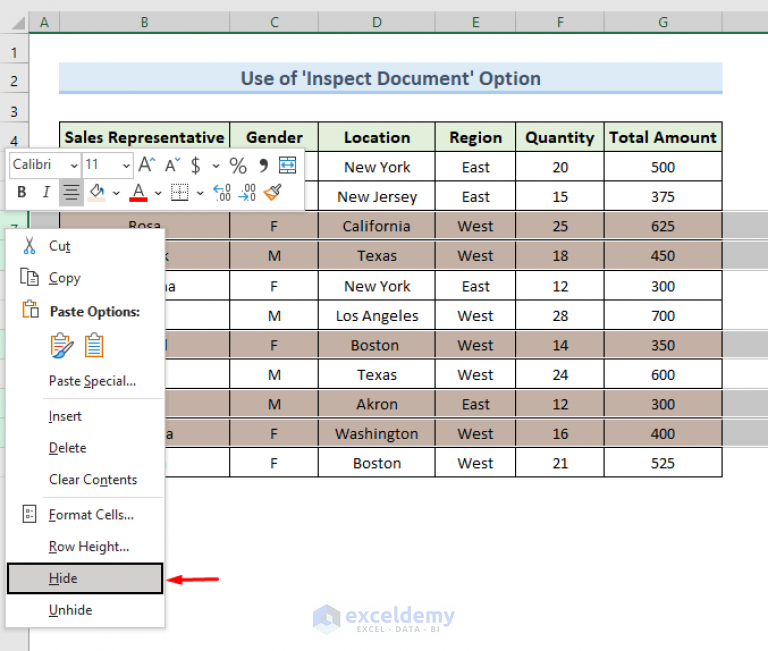 How to Delete Hidden Rows in Excel (3 Methods) - ExcelDemy