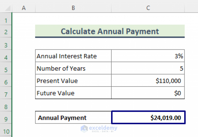 How to Use Excel PMT Function (4 Quick Examples) - ExcelDemy