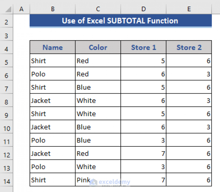 How To Use Subtotal Function In Excel Suitable Examples