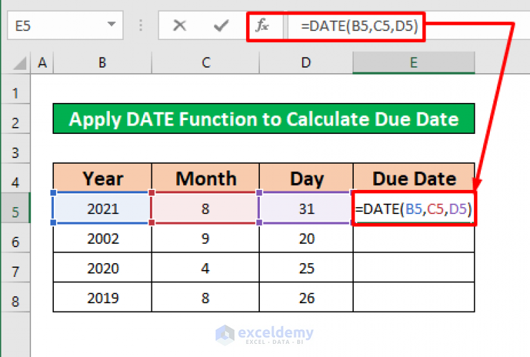 How To Calculate Due Date Formula In Excel