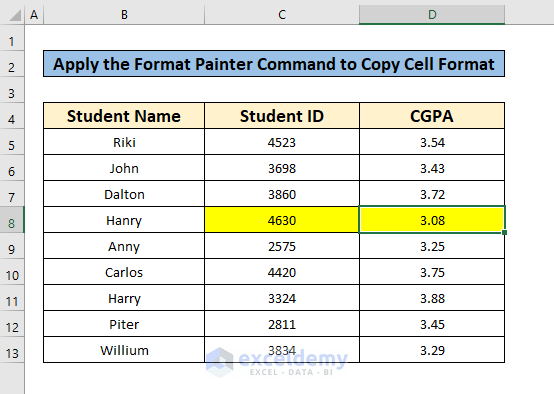 how-to-copy-cell-format-in-excel-4-methods-exceldemy