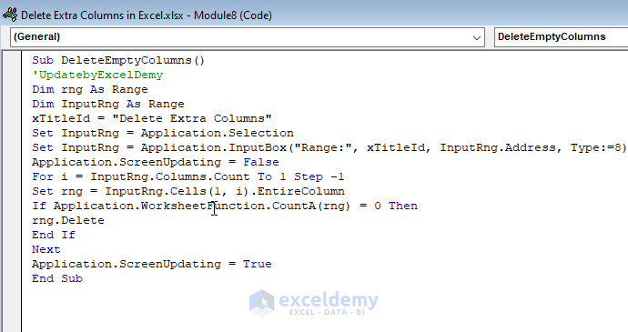 How To Delete Extra Columns In Excel 7 Methods Exceldemy 9045