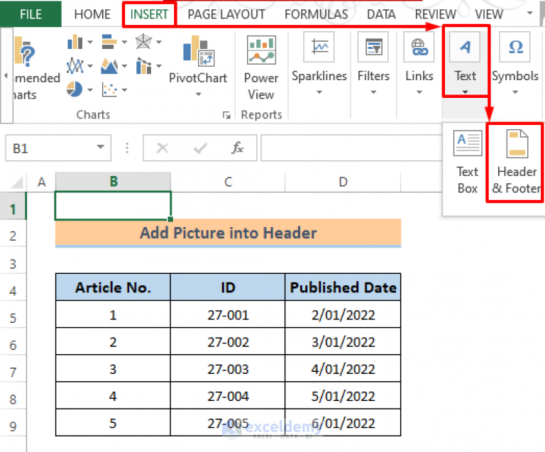  How To Insert A Picture In Excel Header ExcelDemy