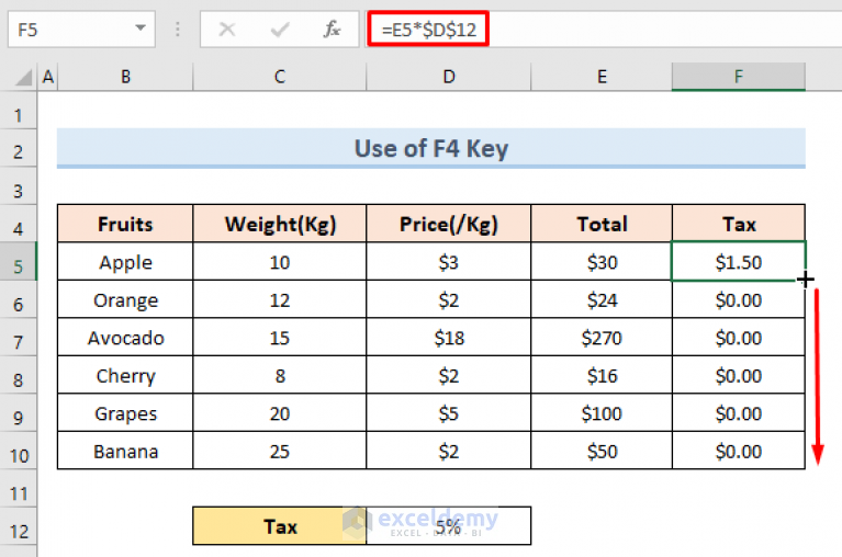 How To Keep A Cell Fixed In Excel Formula Using