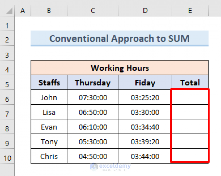 How To Sum Time In Excel 9 Suitable Methods ExcelDemy