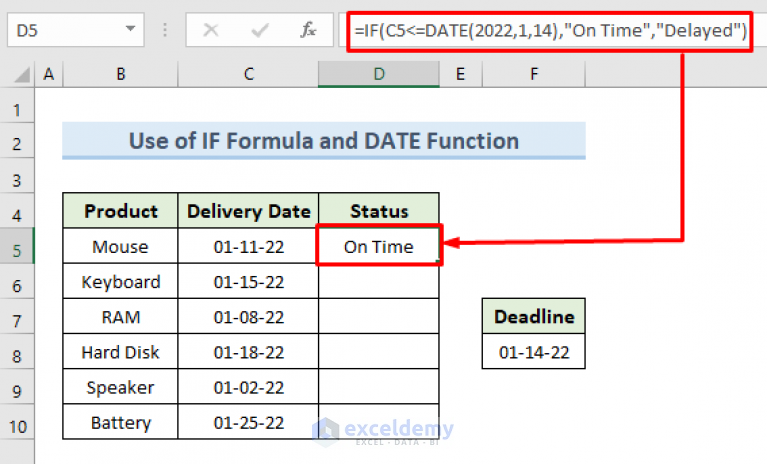 How to Use IF Formula with Dates (6 Easy Examples) - ExcelDemy