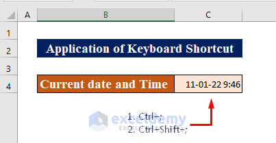 how to insert current date in excel manually