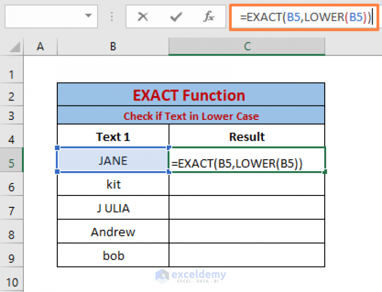 How to Use Excel EXACT Function (6 Suitable Examples) - ExcelDemy