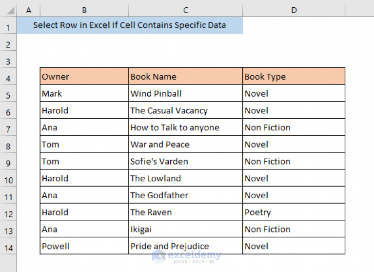 how-to-select-row-in-excel-if-cell-contains-specific-data-4-ways