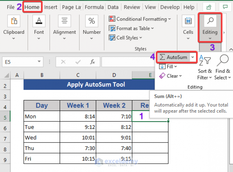 [Fixed!] SUM Not Working with Time Values in Excel (5 Solutions)