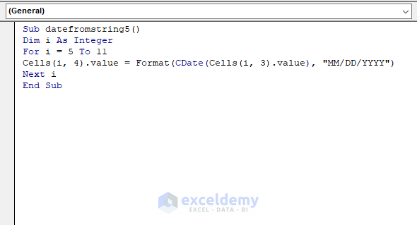 How To Convert Date From String Using VBA 7 Ways ExcelDemy