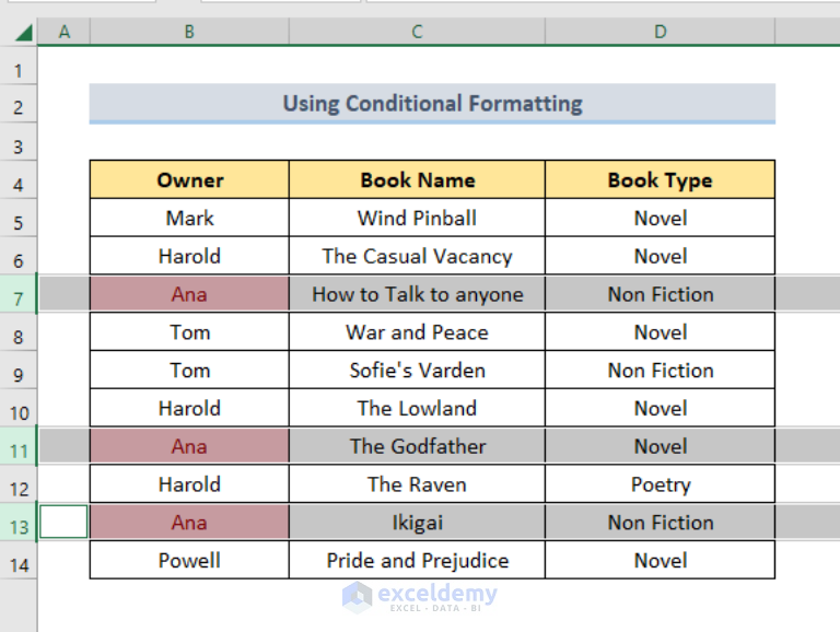 how-to-select-row-in-excel-if-cell-contains-specific-data-4-ways