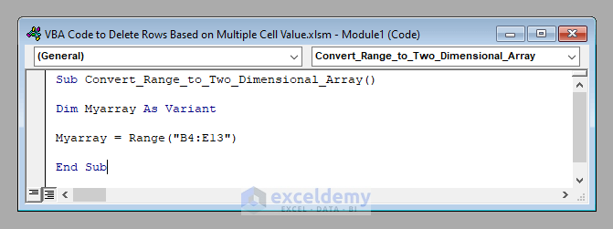 How To Convert Range To Array In Excel VBA 3 Ways ExcelDemy