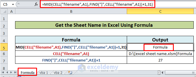 How To Get Excel Sheet Name 2 Methods ExcelDemy