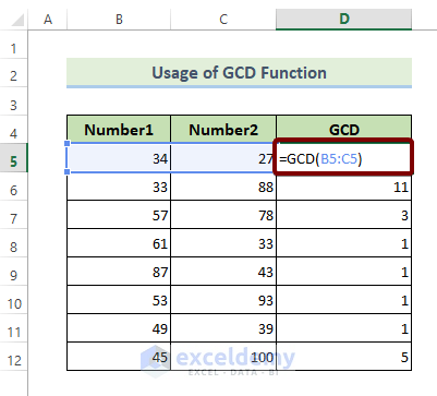 The GCD Function: Mathematical Functions in Excel pdf
