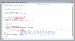 How To Merge Multiple Sheets Into One Sheet With VBA In Excel (2 Ways)