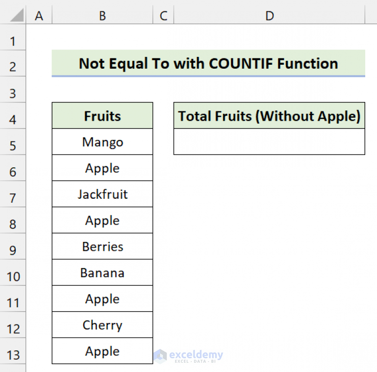 Not Equal To Operator In Excel With 5 Examples Exceldemy 0276