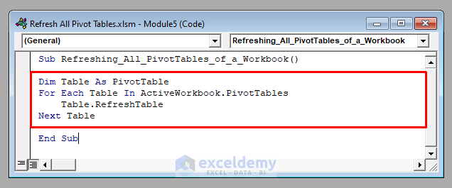 How To Refresh Pivot Table In Excel Using Vba Brokeasshome