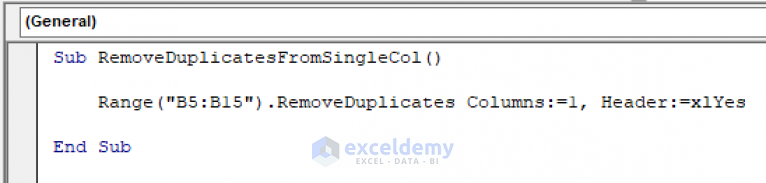 Vba To Remove Duplicates In Excel 6 Examples Exceldemy 6913