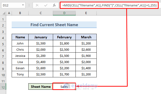 Sheet Name Code