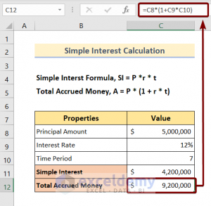 Simple Interest Formula in Excel (With 3 Practical Examples) - ExcelDemy