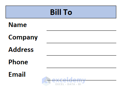 Biller Details in Excel Tax Invoice