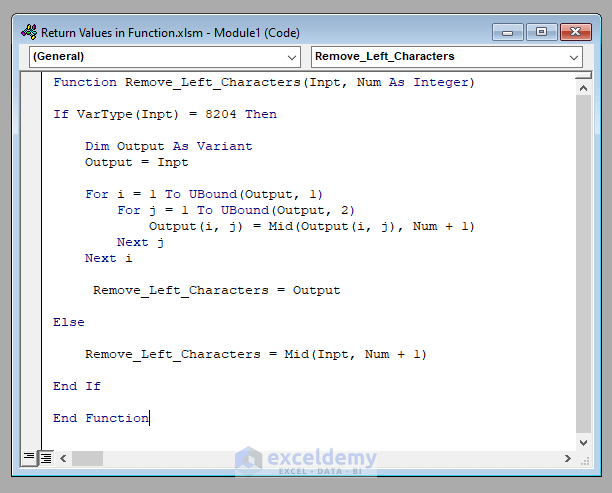 Excel Vba Function Return Value To Cell