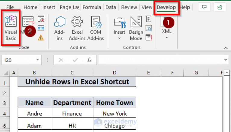 Shortcut To Unhide Rows In Excel 3 Different Methods Exceldemy 0911