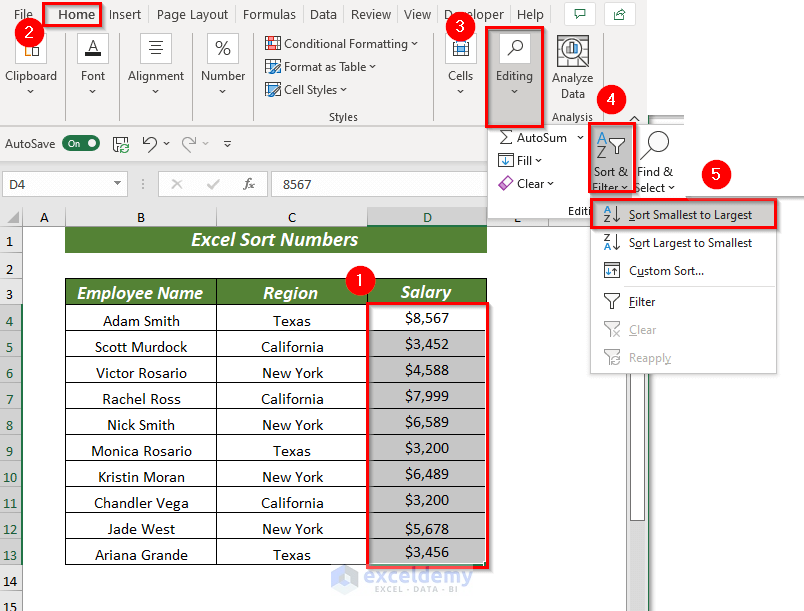 How To Sort Numbers In Excel 8 Quick Ways ExcelDemy