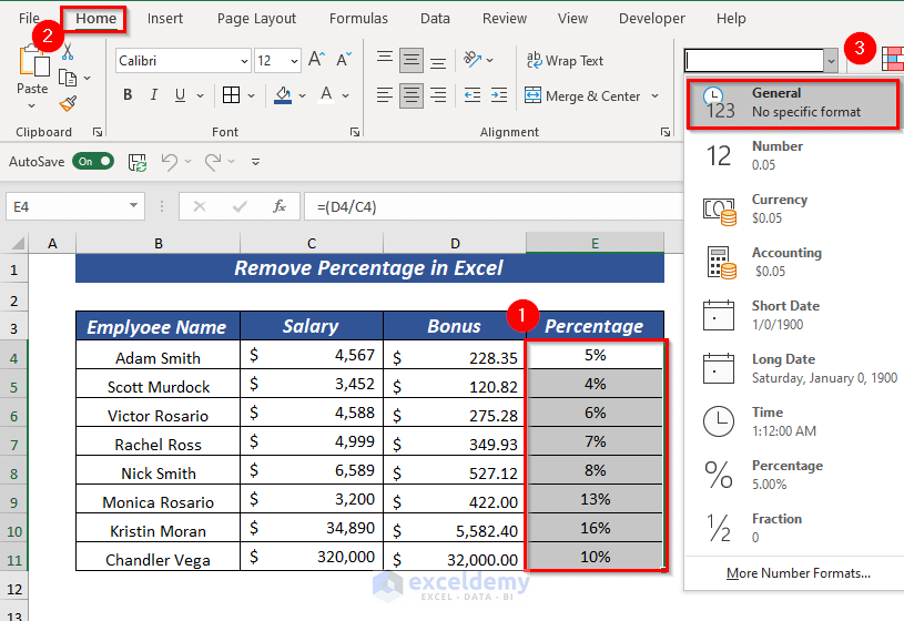 How To Remove Percentage In Excel 5 Quick Ways ExcelDemy