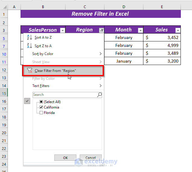  How To Remove Filter In Excel 5 Easy Quick Ways ExcelDemy