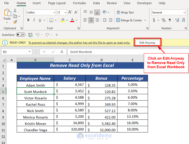 How To Remove Read Only From Excel 7 Easiest Ways ExcelDemy