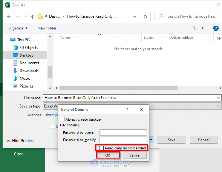 How To Remove Read Only From Excel 7 Easiest Ways Exceldemy 1039