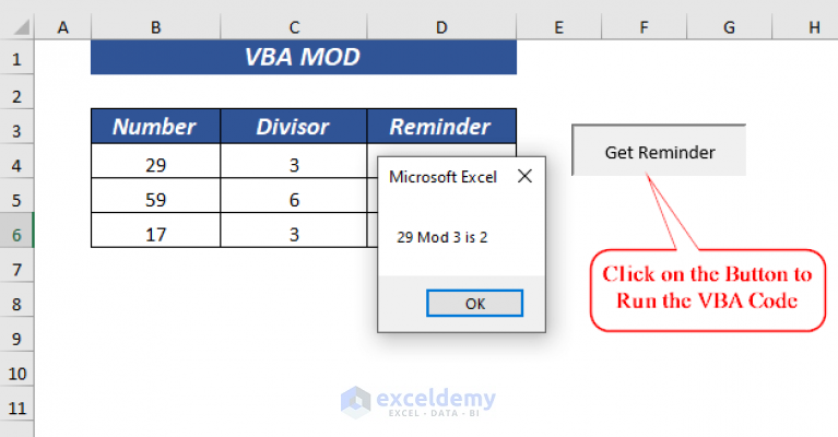 How to Use VBA Mod Operator (9 Examples) - ExcelDemy