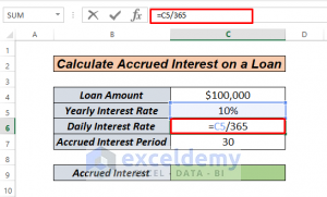 How to Calculate Accrued Interest on a Loan in Excel (3 ways) - ExcelDemy