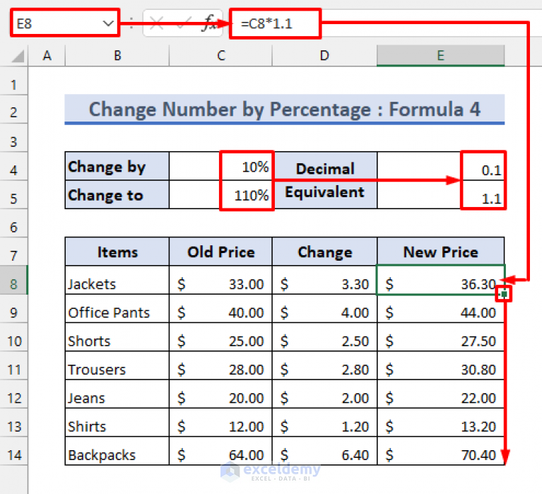 How To Add Ten Percent To A Number In Excel