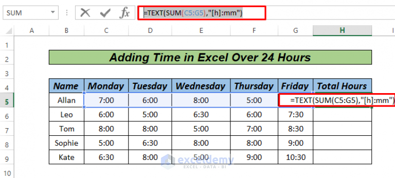 How To Add Time In Excel Over 24 Hours